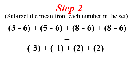 subtracting the mean from each number
