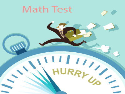 man hurrying against timed math test