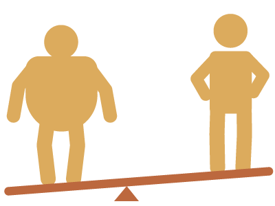 two people standing on a scale