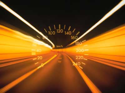 car speedometer going fast