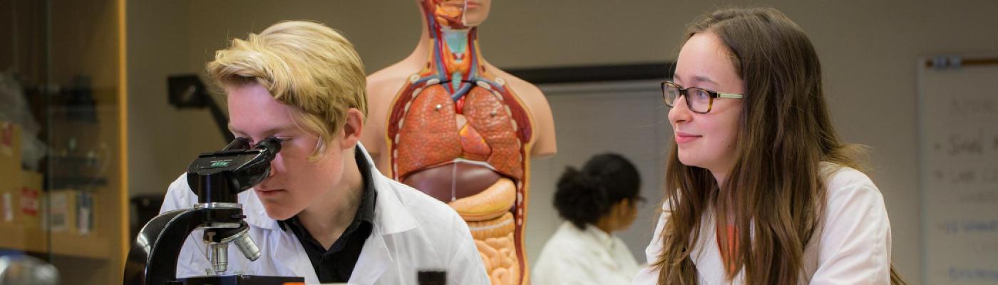 Student in anatomy class