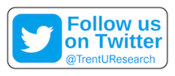 Twitter logo with Research Office username @TrentUResearch displayed. Click to access the department's twitter.