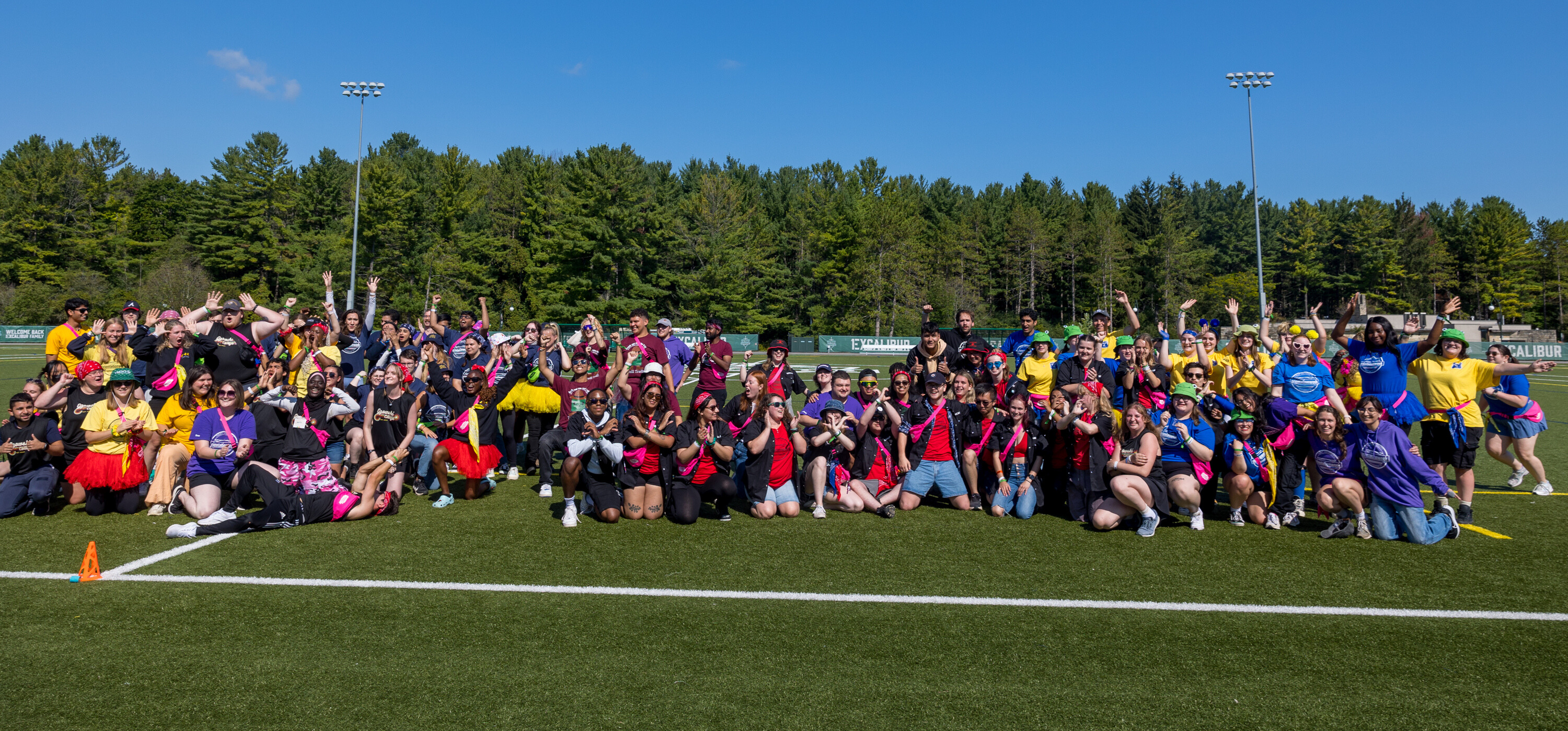 Group of students on football field
