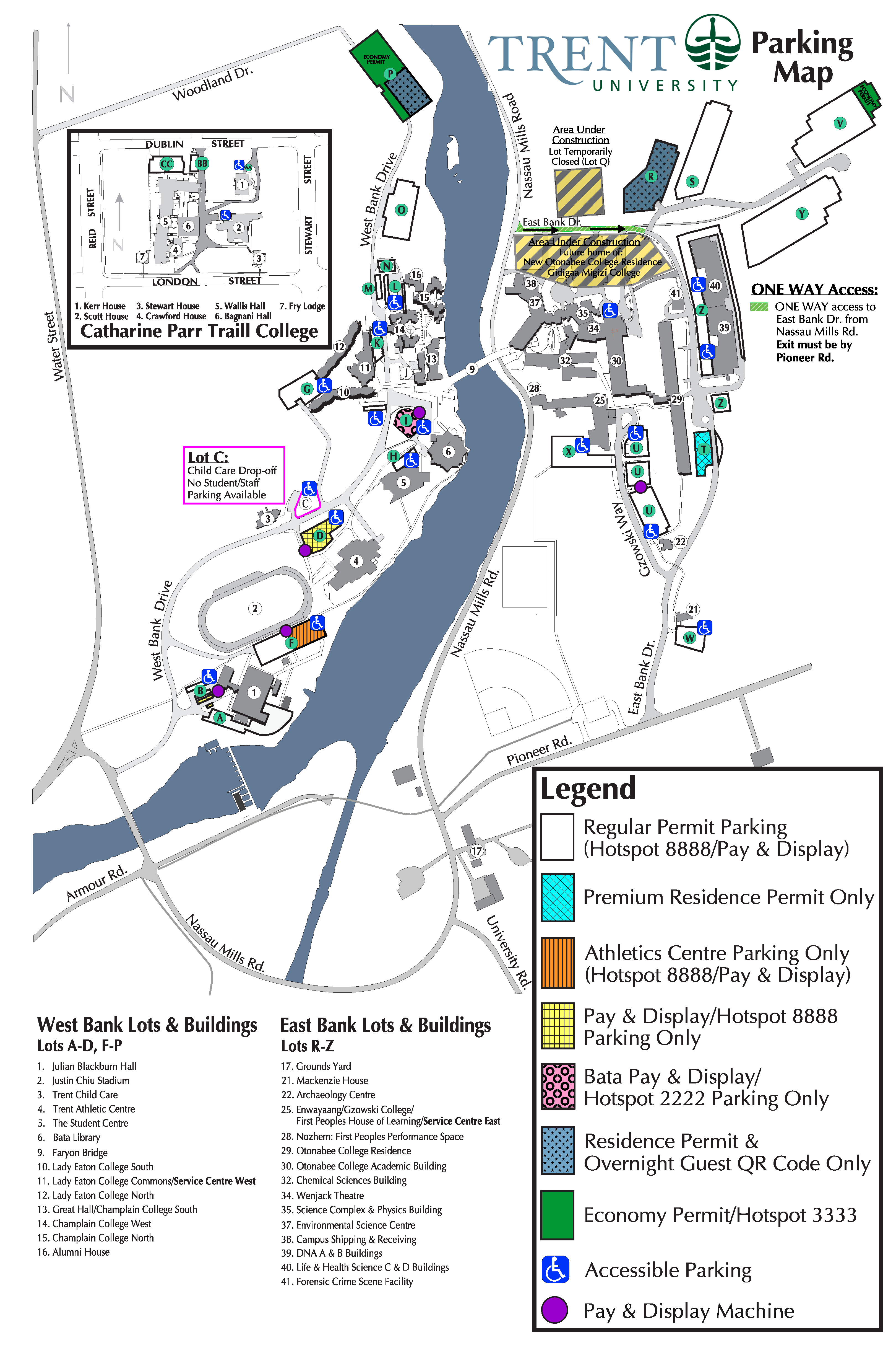 Parking Map of Symons Campus