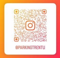 QR code linking to the Trent Parking Services Instagram account