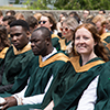 Class of 2014 convocation procession walking to the podium