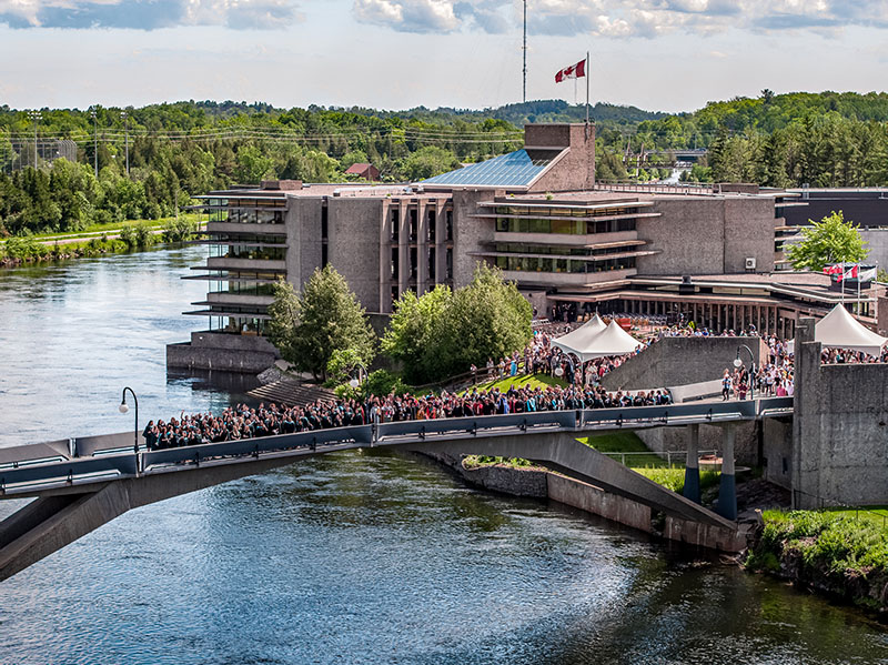 Trent campus is filled with students during convocation