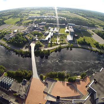 Aerial shot of Symons Campus