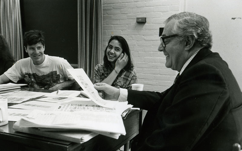 Tom H.B. Symons interacting with students