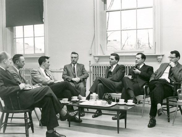 Trent University core administrators in 1964. Thomas H.B. Symons second from right.