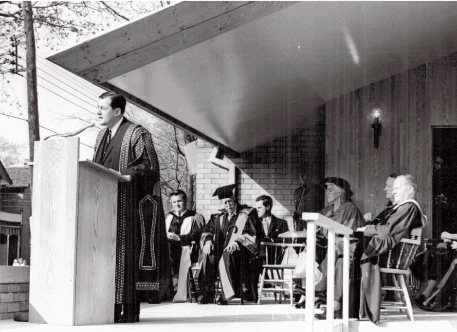 Thomas H.B Symons speaks as Trent University opens - October 17, 1964 