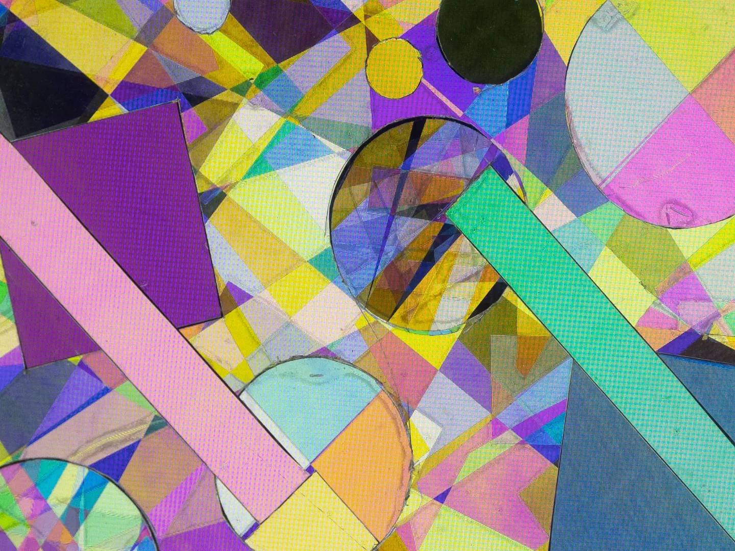 Polarization-filtered coloration being used to create colourful shapes