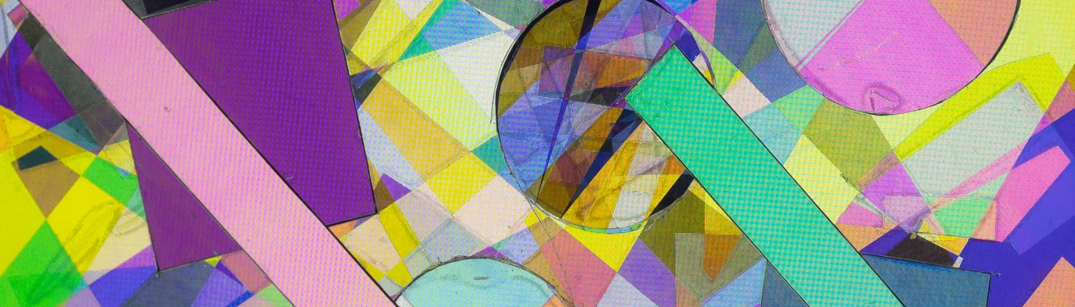 Science light artwork that created different colourful shapes.