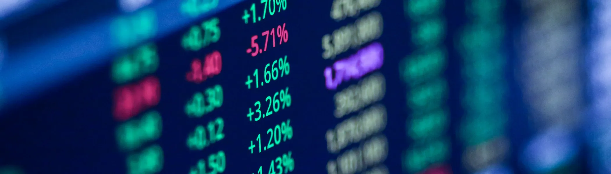 Computer screen displaying stock numbers.