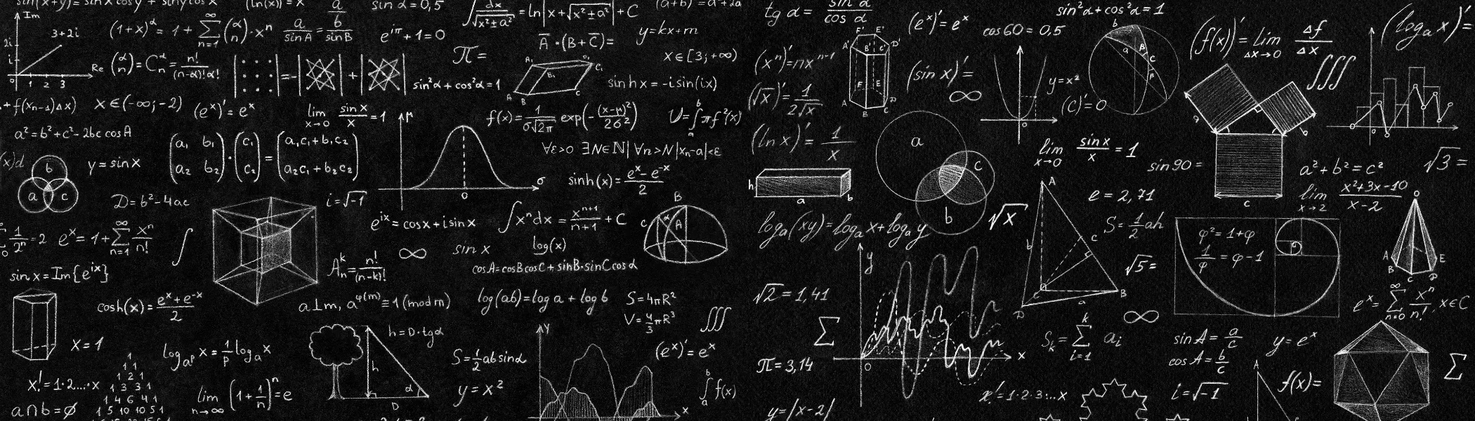 Mathematical equation written on a chalk board.