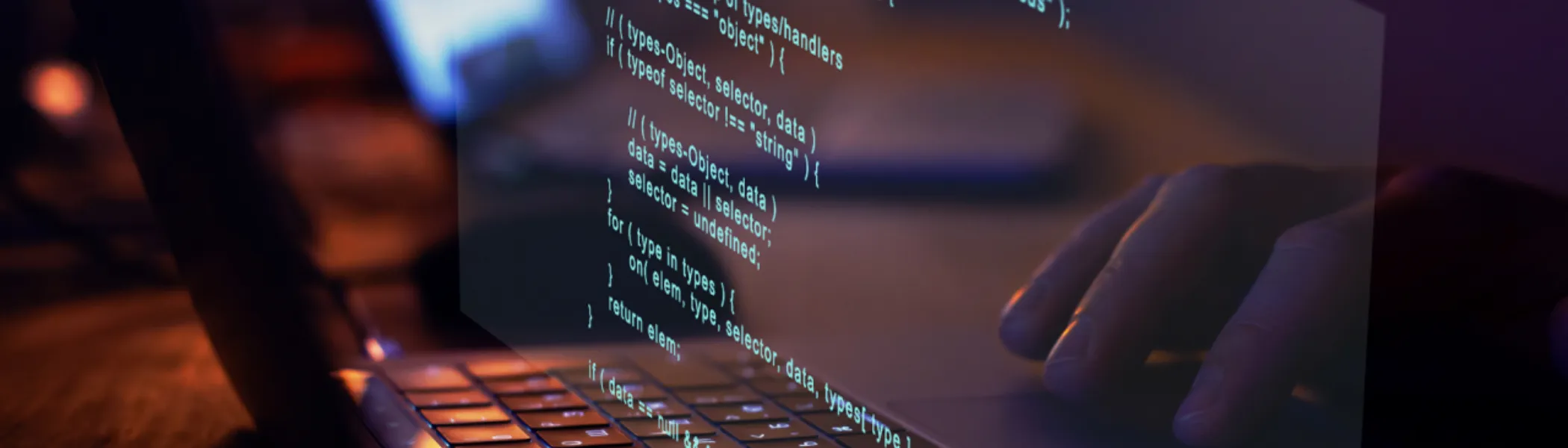 Code from a computer screen, being displayed, while someone types.