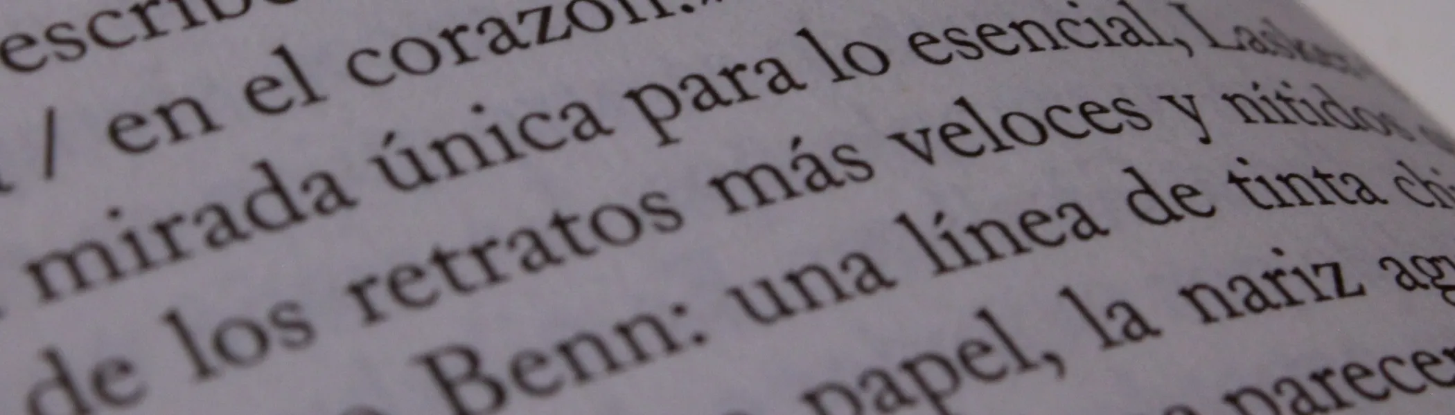 Spanish book page, close-up.