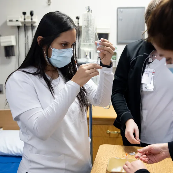 Trent University nursing student praticing.