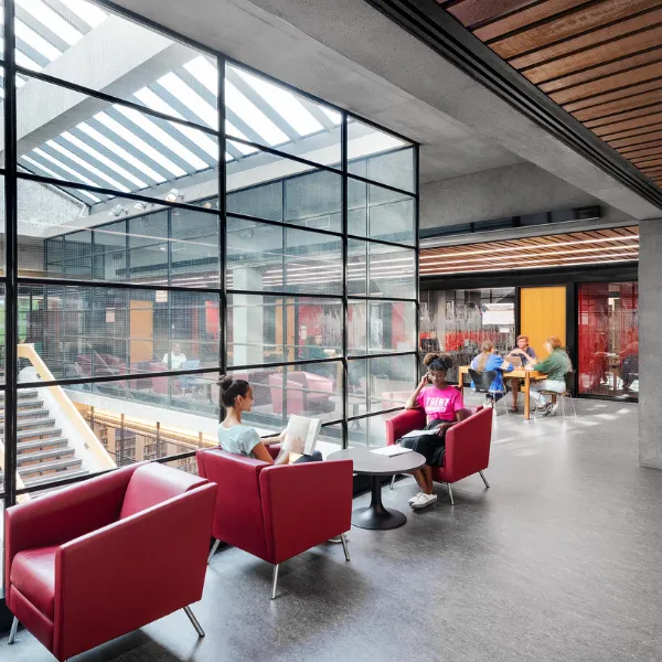 Trent University students studying in Bata Library.