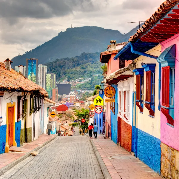 Bogota’s La Candelaria, historical district buildings.
