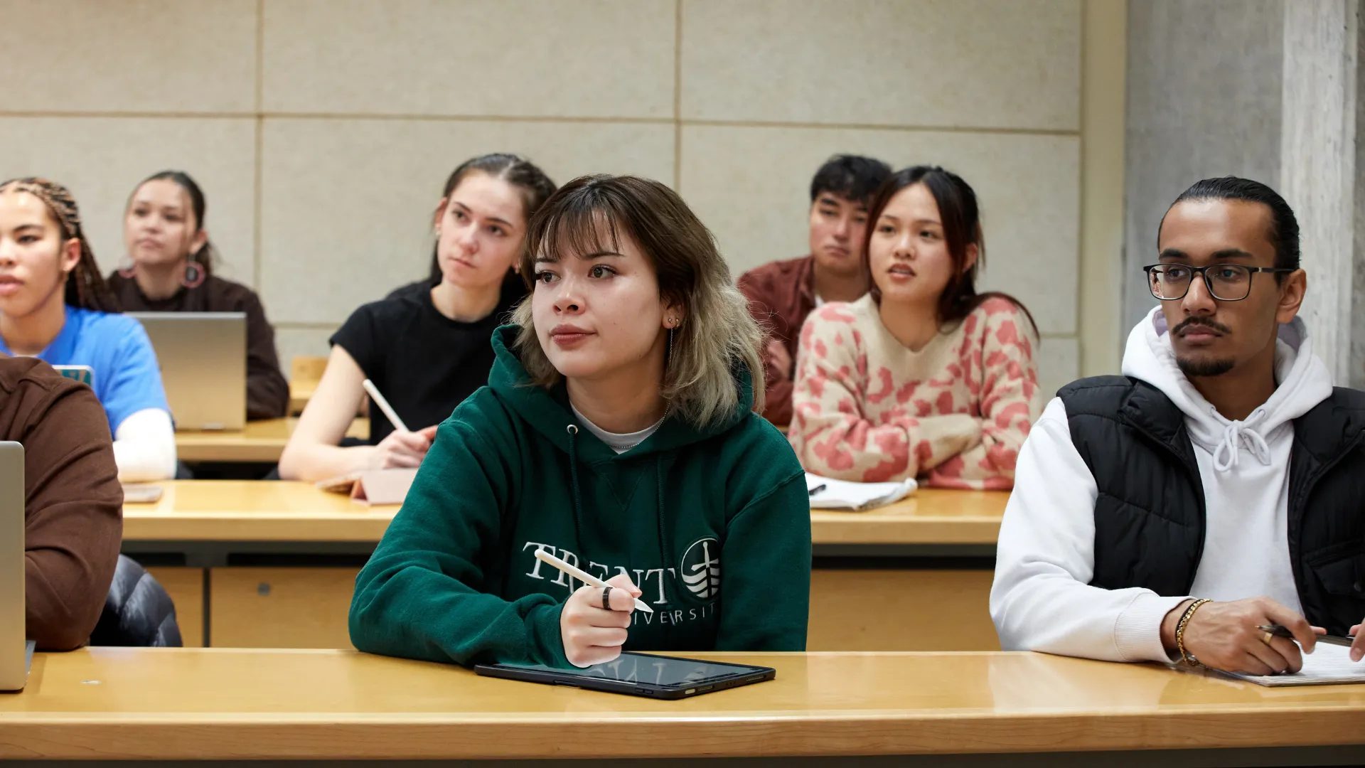 Trent students listening to a lecture