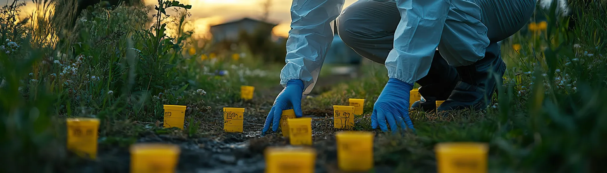 A forensic scientist working in a field