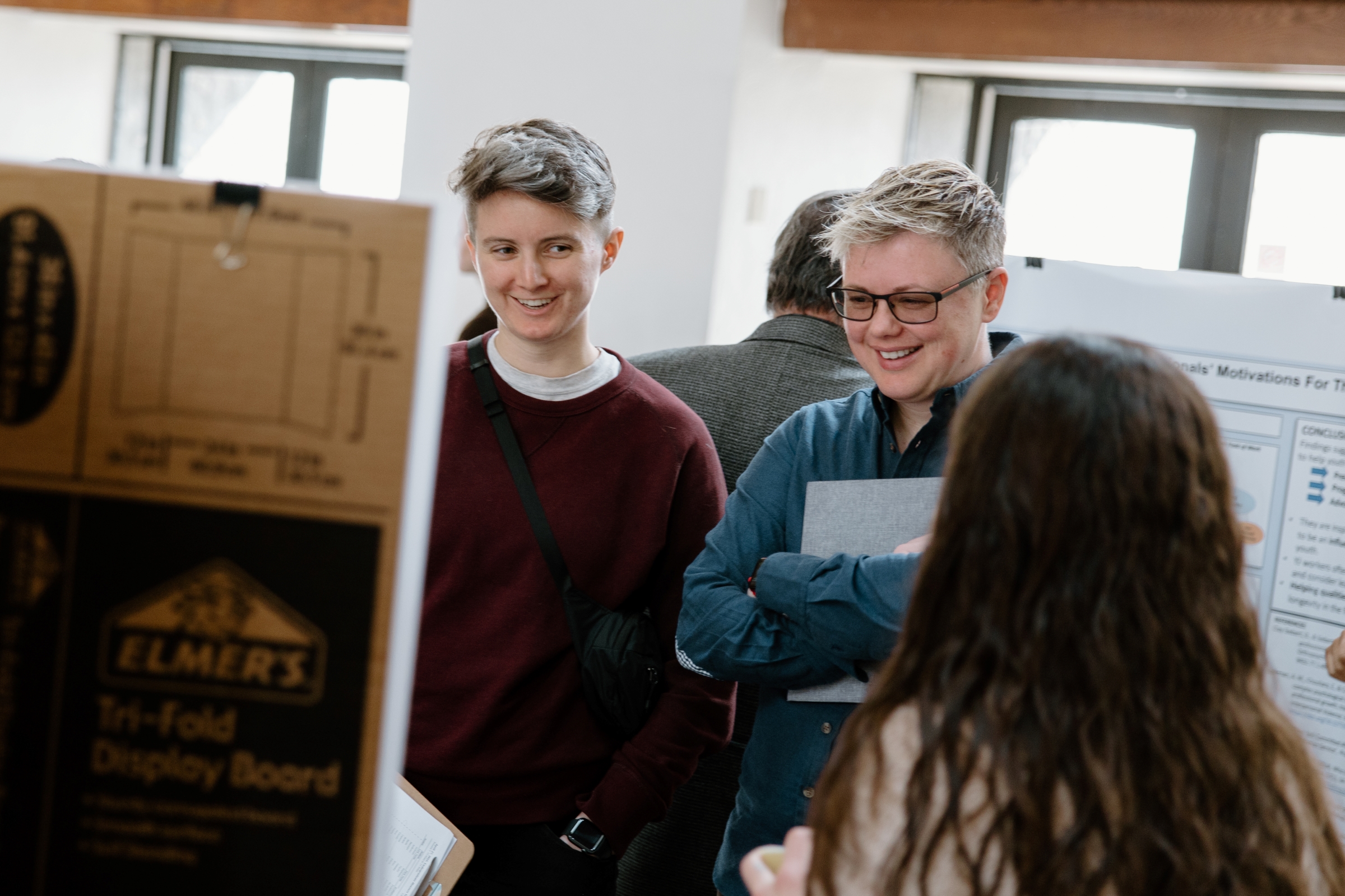 Bre O'Handley and Karen Blair during a poster presentation
