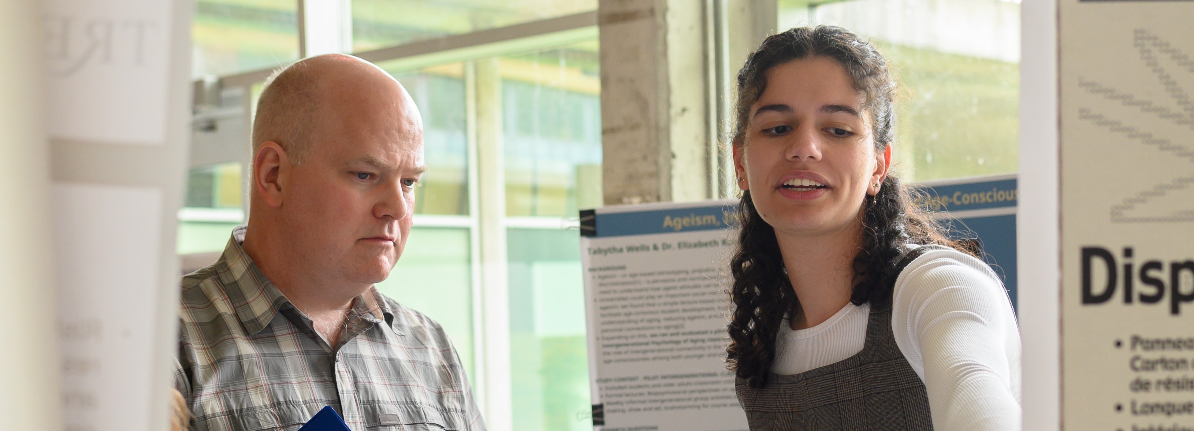 student giving a demonstration