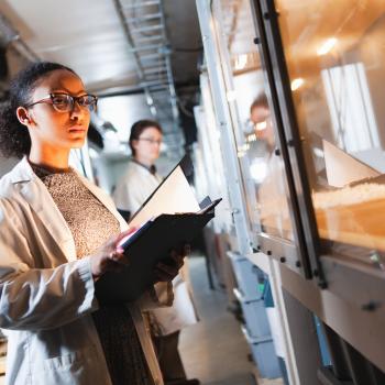 Students observing lab