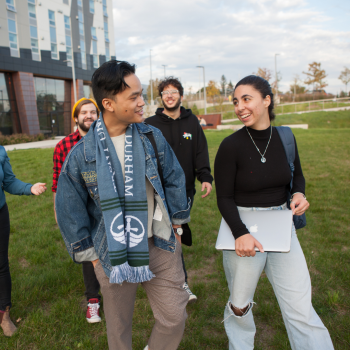 Students walking on campus
