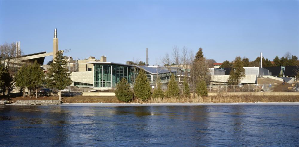 View of Rive through East bank of Trent University Chemical Sciences Building