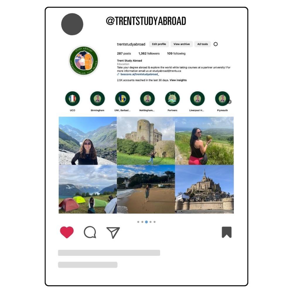 Trent Study Abroad on IG