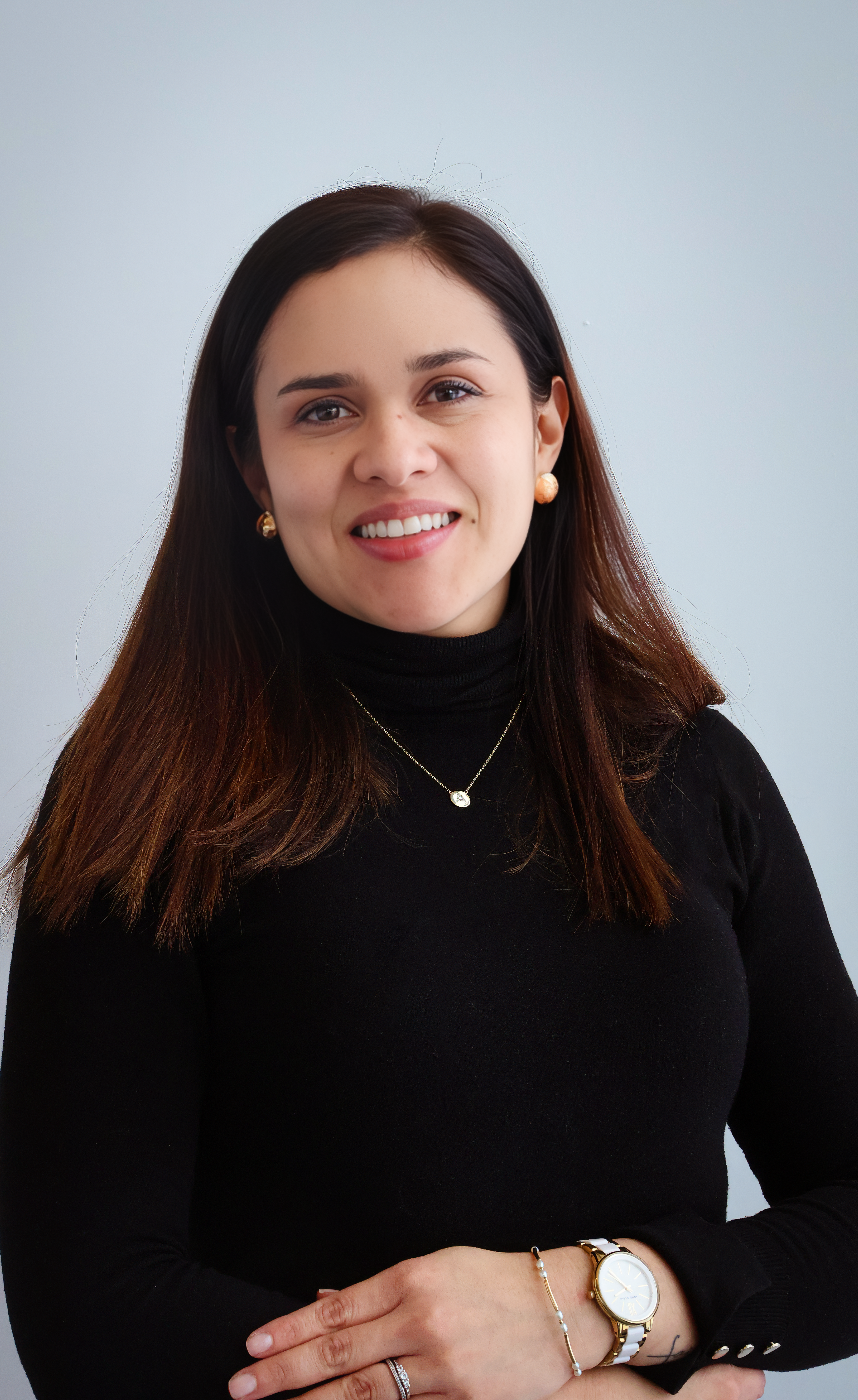 female student, cinthia hernandez, smiling at camera