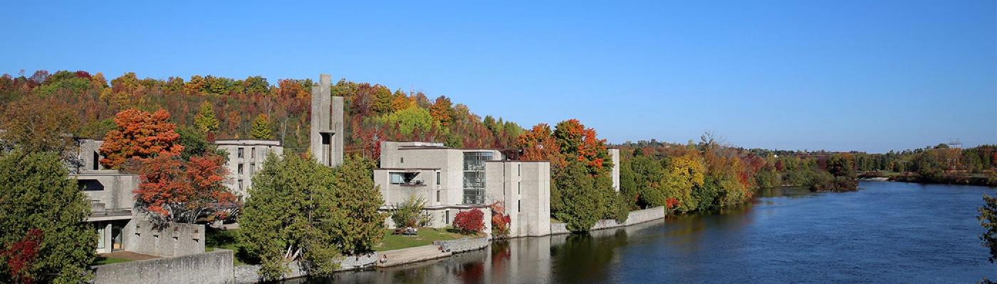 Shot of Champlain College during the faill