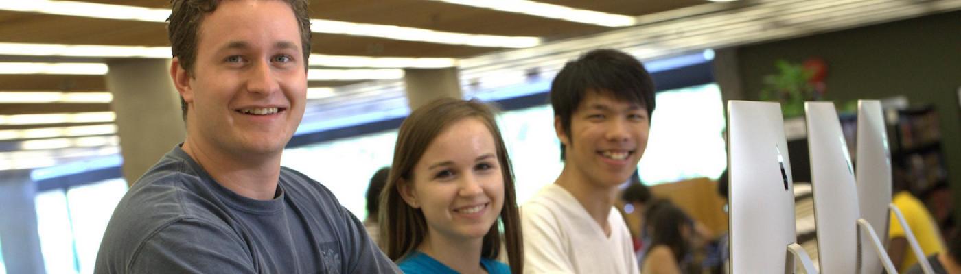 Students in the library