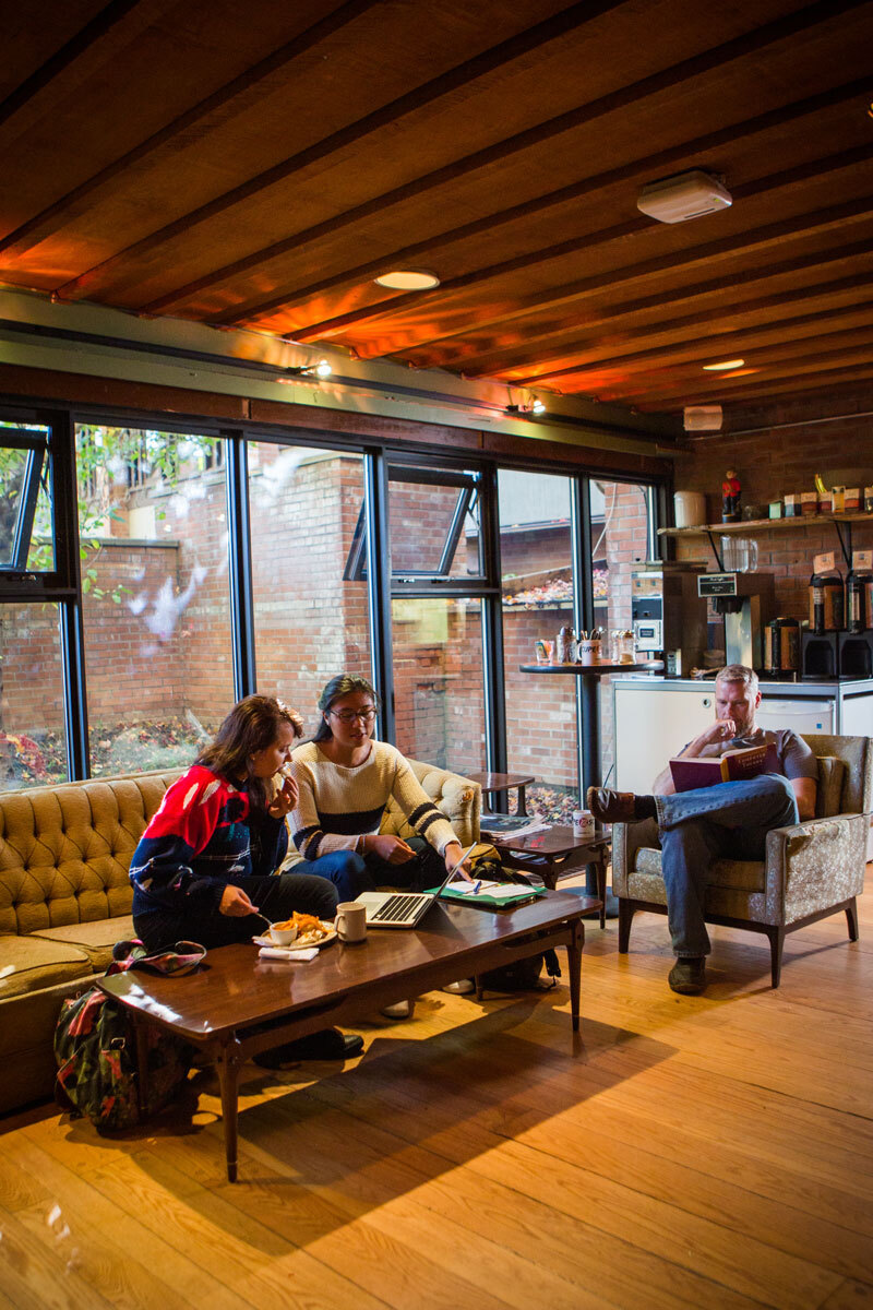 The Trend is an ideal space to grab a coffee with friends or chat with your professor after a seminar or event.