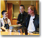 Three students relaxing