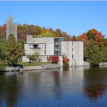 Champlain College in the fall from across the river