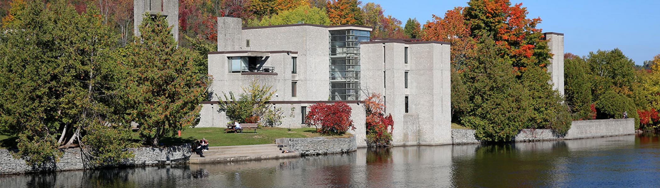 Champlain College in the fall from across the river