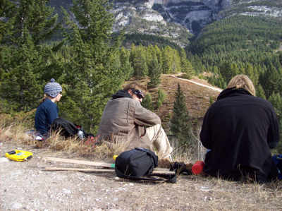 students in field in Alberta