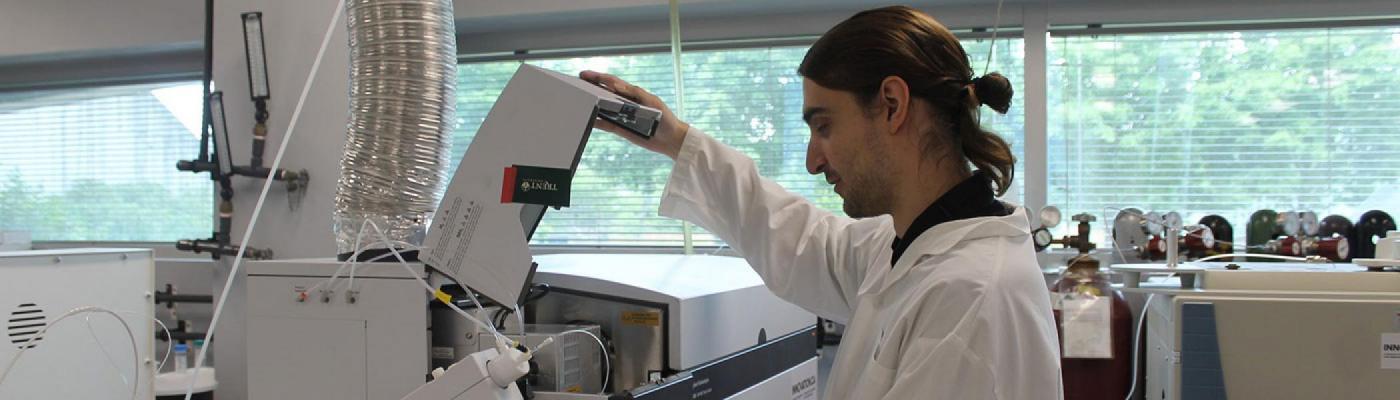 scientist using instrument in the water quality centre